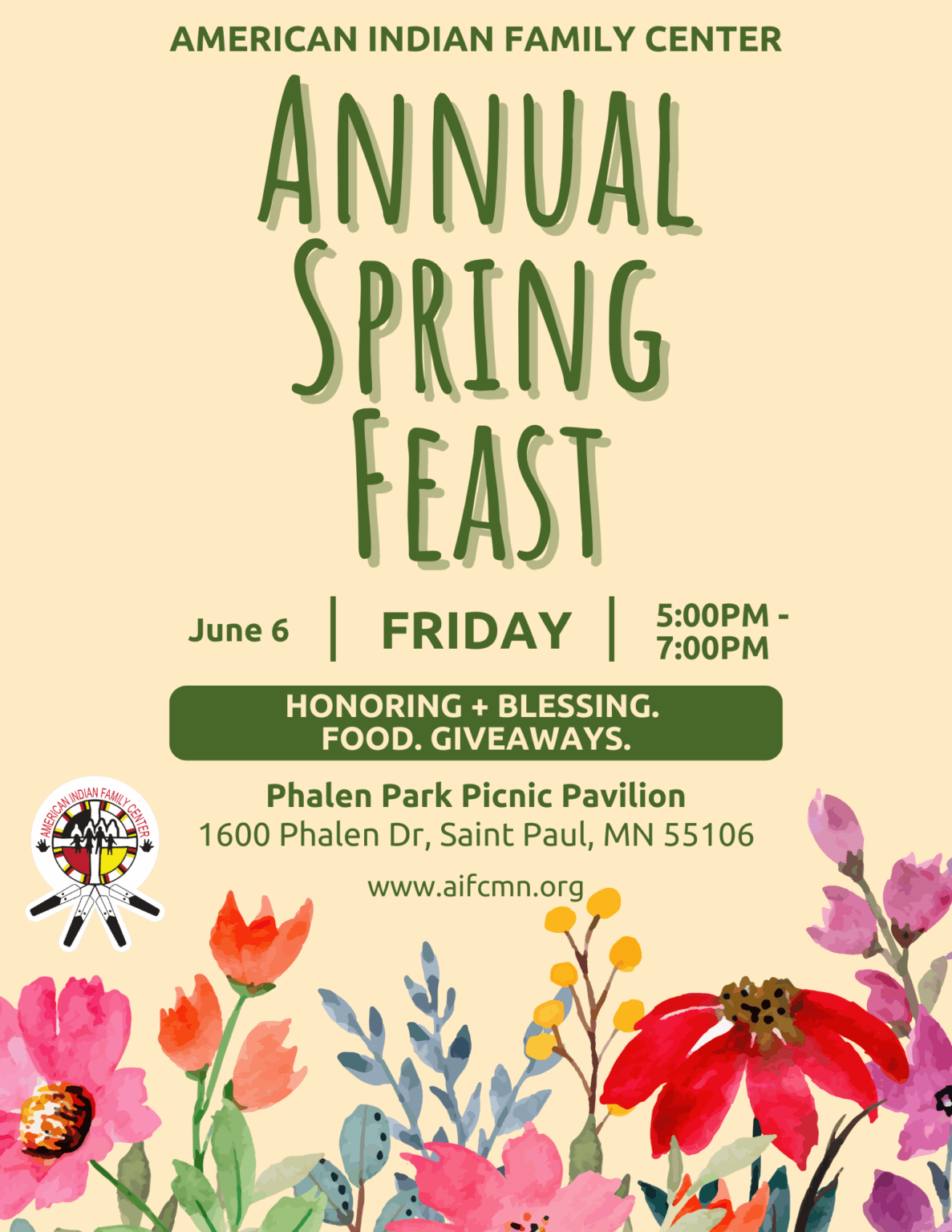 Spring Feast Letters AIFC’s Annual Spring Feast – American Indian Family Center